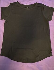 'The Children's Place' girls solid black crew neck new t-shirt size 7/8