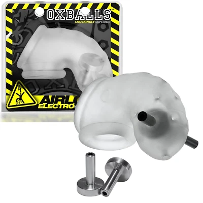 Electro-Compatible Chastity Device Penis Cage Silicone Restraint Fetish Sex Toy  - Image 1 of 4