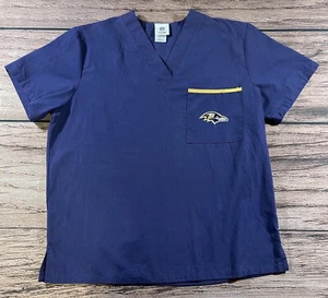 Scrub Dudz Baltimore Ravens Scrub Top NFL Team Apparel Size SMALL - Picture 1 of 6