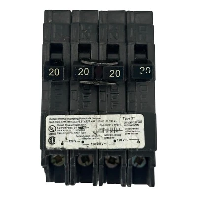 CHIPPED Siemens Q22020CT 20/20A 1P/2P 120/240V Triplex Circuit Breaker - Image 1 of 4
