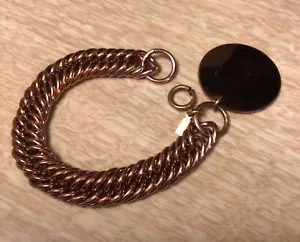Bracciale Vintage Monet Jewelers Maglia Grossa Charm Tono Bronzo 7,5” - Foto 1 di 4
