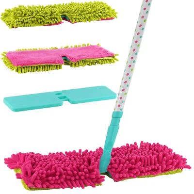 GEEZY Double Sided Microfibre Mop Cleaner for Wooden Floor And 1 Refill Cloth Pad