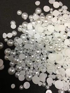 Flatback pearls, 3-16mm FREE P&P - many colours - multibuy discount - Picture 1 of 23