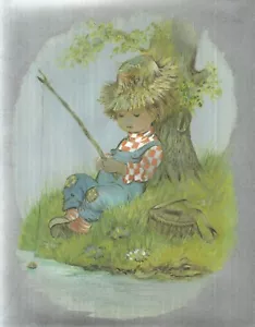 Dufex Foil Picture Print - Boy Fishing - 8" x 10" size picture - Picture 1 of 1