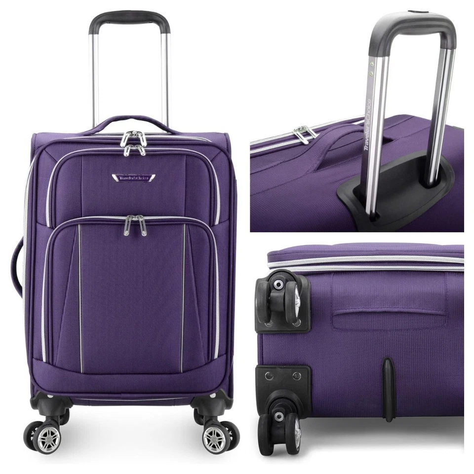 Equipaje de mano Traveler's Choice 22" lado blando extensible giratorio púrpura Foto 1 de 4