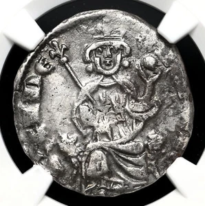 CRUSADERS, Cyprus. Hugh IV, 1324-1359. Silver Gros, NGC XF Details - Picture 1 of 4