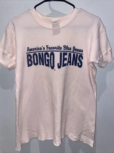Vintage 80s 90s Bongo Fine American Jeans White T Shirt L USA Gene Montesano - Picture 1 of 7