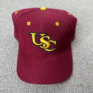 USC Trojans Hat Zephyr Fitted 7 3/8 Cap Red University California USA VTG - Picture 1 of 4