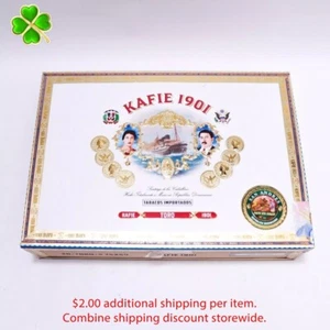 Caja de cigarros de madera vacía Kafie 1901 Toro 9,25" x 6,5" x 2" - Imagen 1 de 10