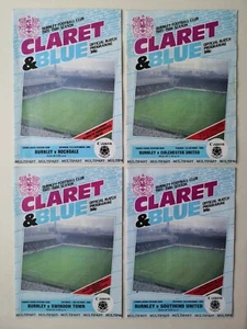 1985/86 Burnley FC v Rochdale, Colchester, Swindon, Southend programmes - Picture 1 of 2