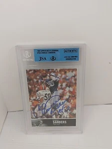 Auténtico Charlie Sanders 1997 Upper Deck Legends automático Beckett - Imagen 1 de 2