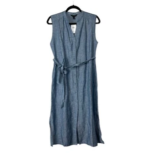 Banana Republic NEU Button Down Kragen Leinenmischung Gürtel Kleid Knielang 4 - Bild 1 von 11