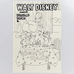 Donald Duck Postcard Chip and Dale Disney Japan Coloring Chipmunks Picnic Table - Picture 1 of 2