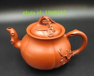 4,3 Zoll Yixing Zisha rote Tonerde Handarbeit Pflaumenblüte Kung Fu Tee Exquisite Teekanne - Bild 1 von 9