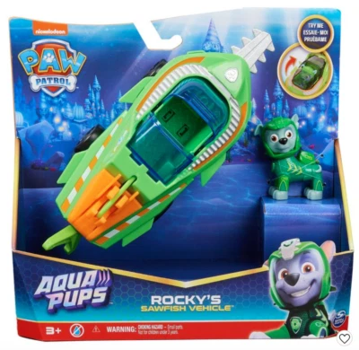 PAW Patrol Rocky Sawfish Aqua Автомобиль Щенки Игрушка Новая с Ярлыком - Изображение 1 из 3