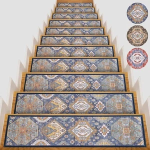 Peel and Stick Non-Slip Carpet Stair Treads for Wooden Steps Set of 15 Pack 8" X - Picture 1 of 8