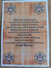 Native American Indian laminated A6, Pueblo Prayer Saying Blessing