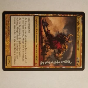 Magic The Gathering - 1x Firmado Mogis, Dios de la Matanza (como nuevo) Nacido de los Dioses - Imagen 1 de 1