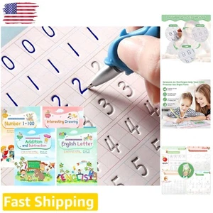Reusable Handwriting Practice Copybook Set - Magic Pen - Grooves Template Design - Picture 1 of 11