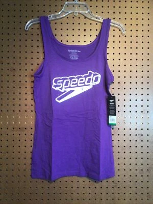 Camiseta sin mangas deportiva Speedo para mujer nueva con etiquetas púrpura logotipo de natación grande o mediana Foto 1 de 4