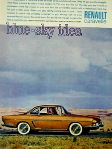 "Renault Caravelle 1961 vintage azul Sky Idea estampado original anuncio 8,5 x 11" - Imagen 1 de 4