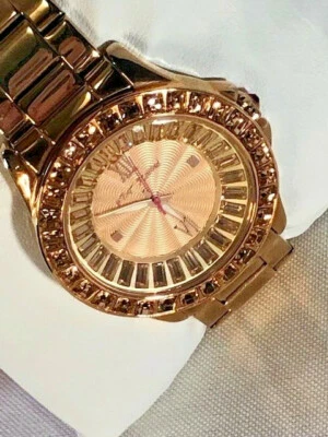Reloj Betsey Johnson Oro Rosa Cristales Swarovski 30m Resistente al Agua BJ00004-17 Foto 1 de 4