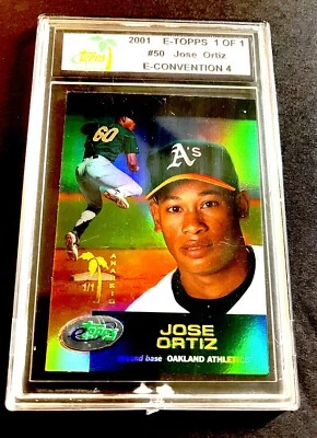 2001 E-Topps 1 Of 1 #50 Jose Ortiz E-Convention 4 Uncirculated 1/1 Rookie - Image 1 of 2