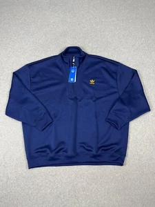 Adidas Sweatshirt Womens L/LX Blue ADICOLOR Oversized 1/2 Zip Pullover - Picture 1 of 11