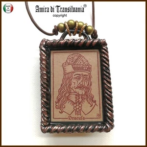 Talismano Dracula Vampiro Transilvania Pendaglio Collana Amuleto Protezione Raro - Foto 1 di 24