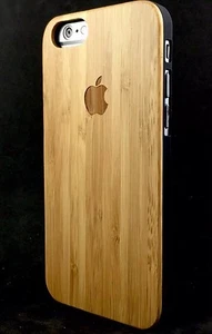 iPhone 6/6S Plus Bamboo Wood Case Larger iPhone Cover ✔️Genuine Wood Hard Back✔️ - Picture 1 of 11