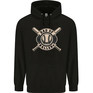 Baseball Dad of Ballers Funny Fathers Day Childrens Kids Hoodie - Picture 1 of 12