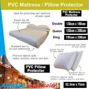 PVC Mattress / Pillow Protector Dust Cover Packaging Protect Covers Zip Closure - Picture 1 of 7