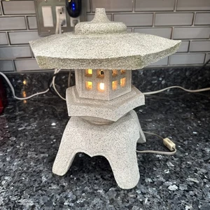 Vintage Japanese Lantern Toro Tourou Garden Ornament Okimono Cement Pagoda 13” - Picture 1 of 9