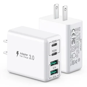 [2 Pack] USB C Wall Charger, 40W 4-Port USB C Charger Block,Fast Charging Blo... - Picture 1 of 7