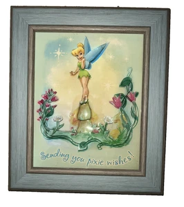 3D Handmade Tinkerbell Framed Shadow Box 13"x11"Wall Art Signed OOAK - Picture 1 of 7