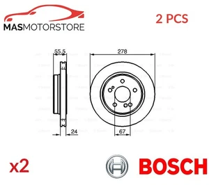 BREMSSCHEIBEN SATZ PAAR HINTEN BOSCH 0 986 479 133 2PCS A NEU OE QUALITÄT - Picture 1 of 5