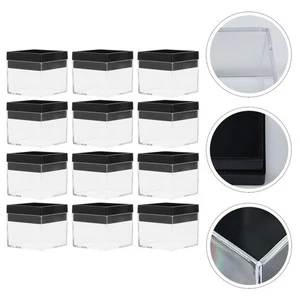 Paquete de 2 cajas de plástico cajas de almacenamiento de muestras minerales vitrina pequeña transparente - Imagen 1 de 12