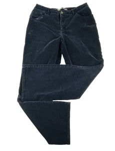 ST JOHN'S BAY Corduroy Pants Womens 10 Black Stretch Boot Cotton Blend Y2K - Picture 1 of 9