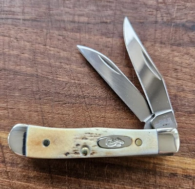 Case XX USA 2025 Genuine Stag 5968 Stainless Tiny Trapper Pocket Knife - Image 1 of 4
