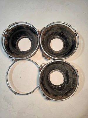 1972-1973 Ford Gran Torino Ranchero Headlight Mounts Buckets Bezels Oem - Image 1 of 4