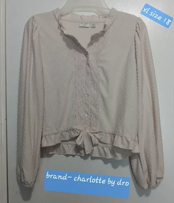 Blusa con botones de manga larga blanca talla 18 para niñas marca Charlotte By Cato Foto 1 de 4