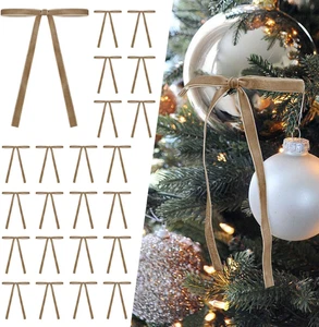 30 Stück Schleifen Weihnachtsbaum, Rote Schleifen Weihnachten, Schleifen Samt Ch - Bild 1 von 4