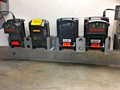 Twin Black & Decker / DeWalt 20V Battery - Holders Stand / Wall Mount