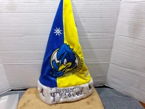 University Of Delaware Christmas Fighting Blue Hens Pom-Pom Santa Hat - Picture 1 of 16