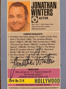 Biglietto Walk of Fame Hollywood firmato Jonathan Winters autografato con certificato di autenticità bello - Foto 1 di 4