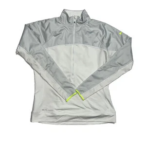 Women's Nike Pro Jacket Size XL White Gray Two-Toned Stretch Performance Light - Picture 1 of 4