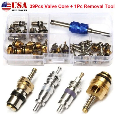 Herramienta de reparación de aire acondicionado para automóvil 40 piezas R134 R12 kit de válvulas de climatización accesorios para automóviles Foto 1 de 4