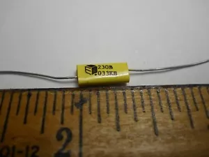 .033 mfd 230 VDC Poly Fill Wrap Capacitor (NOS, New Old Stock)(QTY 10 ea)D76 - Picture 1 of 3