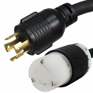 NEMA L14-30P to L5-30R Power Cord Plug Adapter - 30A, 125V, 10 AWG, IBX-9523 - Picture 1 of 24