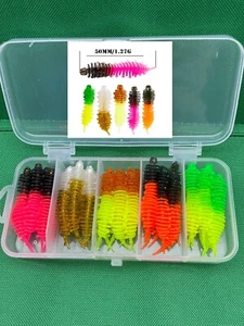 Trout Worm Gummiköder Forellen Angeln Mix Farbe 50mm 30 Stück - Bild 1 von 1